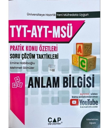 ÜNİV. HAZ TÜRKÇE MSÜ ANLAM BİLGİSİ - 2024-25